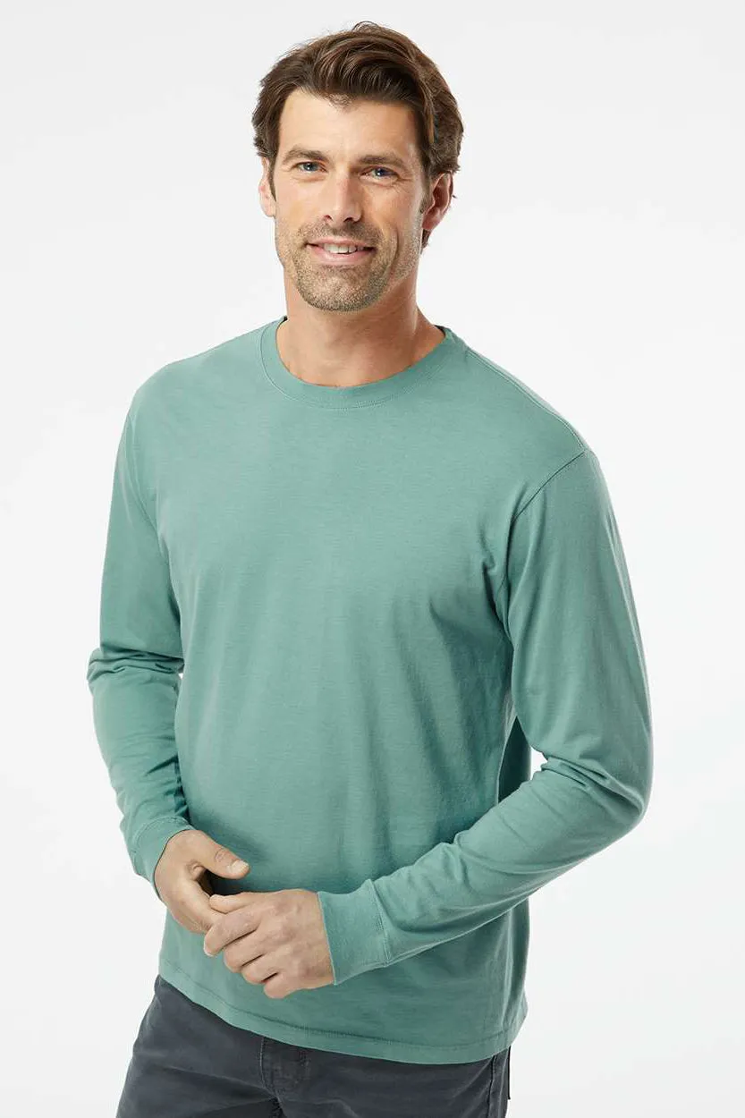 SoftShirts Mens Organic Long Sleeve Crewneck T-Shirt - Pine Green