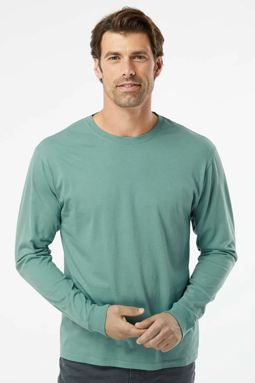 SoftShirts Mens Organic Long Sleeve Crewneck T-Shirt - Pine Green