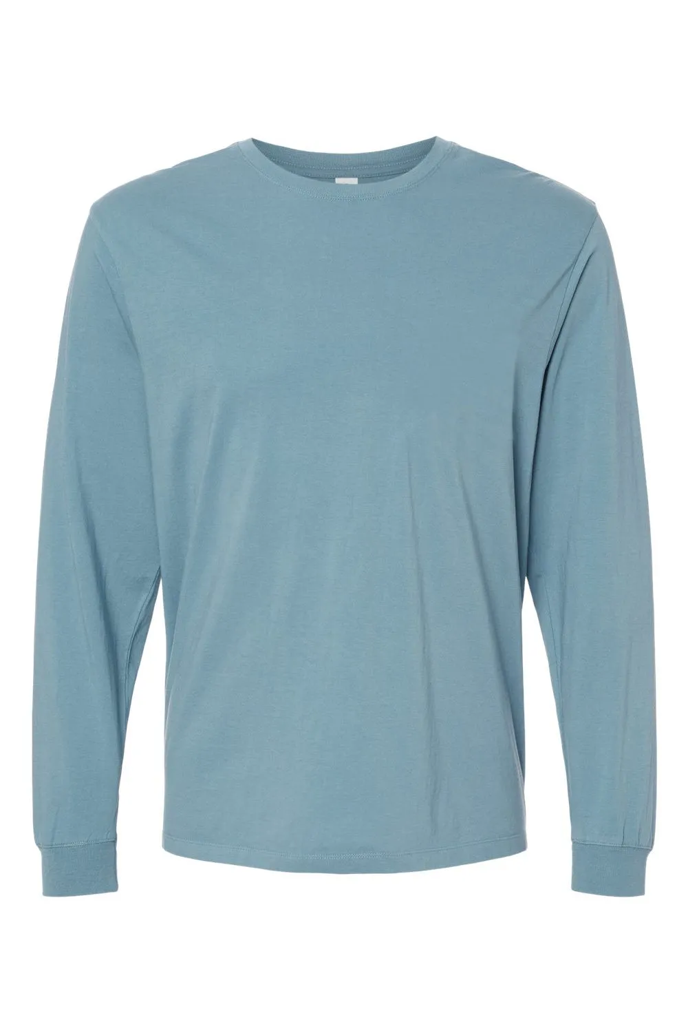 SoftShirts Mens Organic Long Sleeve Crewneck T-Shirt - Slate Blue