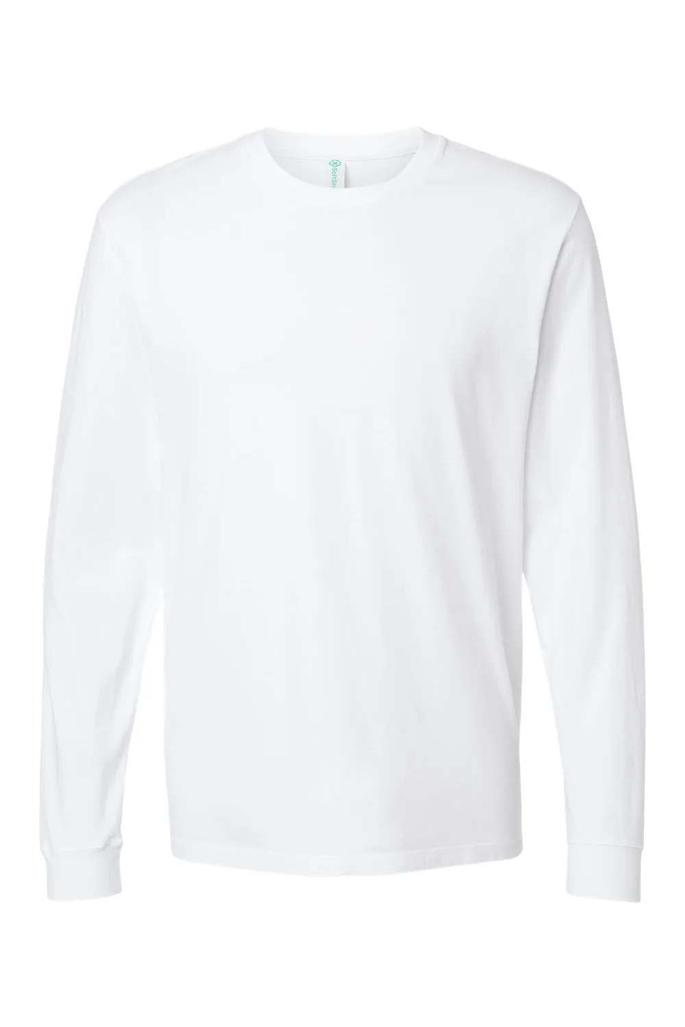 SoftShirts Mens Organic Long Sleeve Crewneck T-Shirt - White