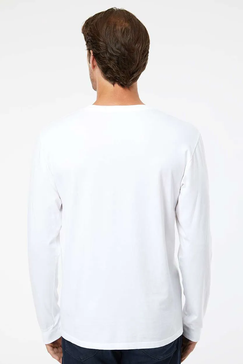 SoftShirts Mens Organic Long Sleeve Crewneck T-Shirt - White
