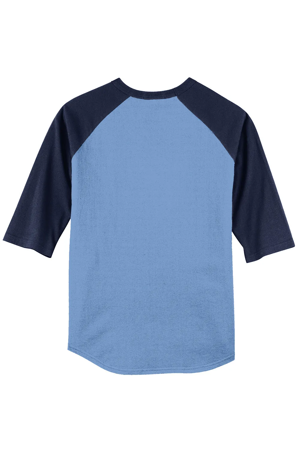 Sport-Tek Mens 3/4 Sleeve Crewneck T-Shirt - Carolina Blue/Navy Blue