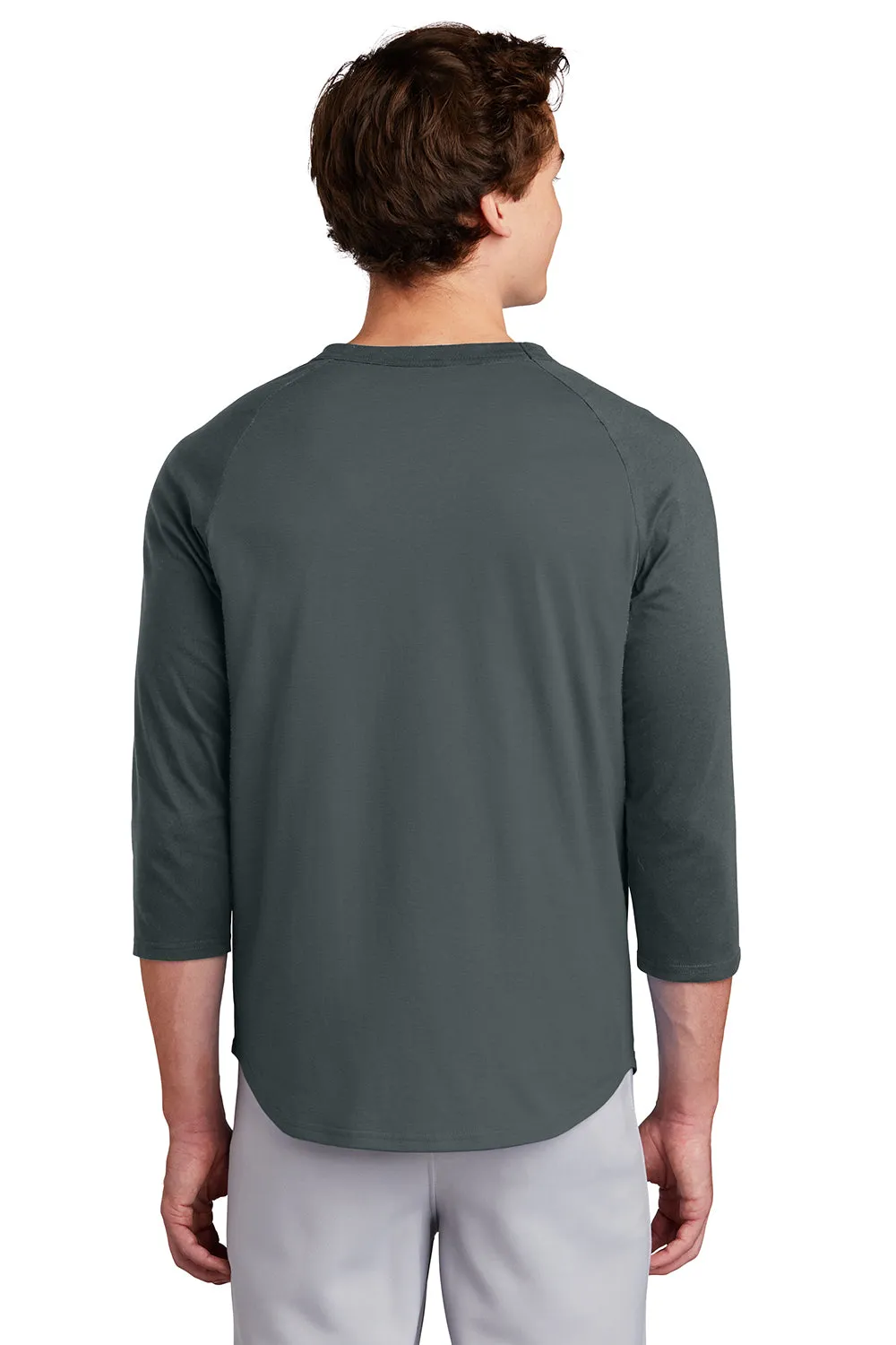 Sport-Tek Mens 3/4 Sleeve Crewneck T-Shirt - Iron Grey