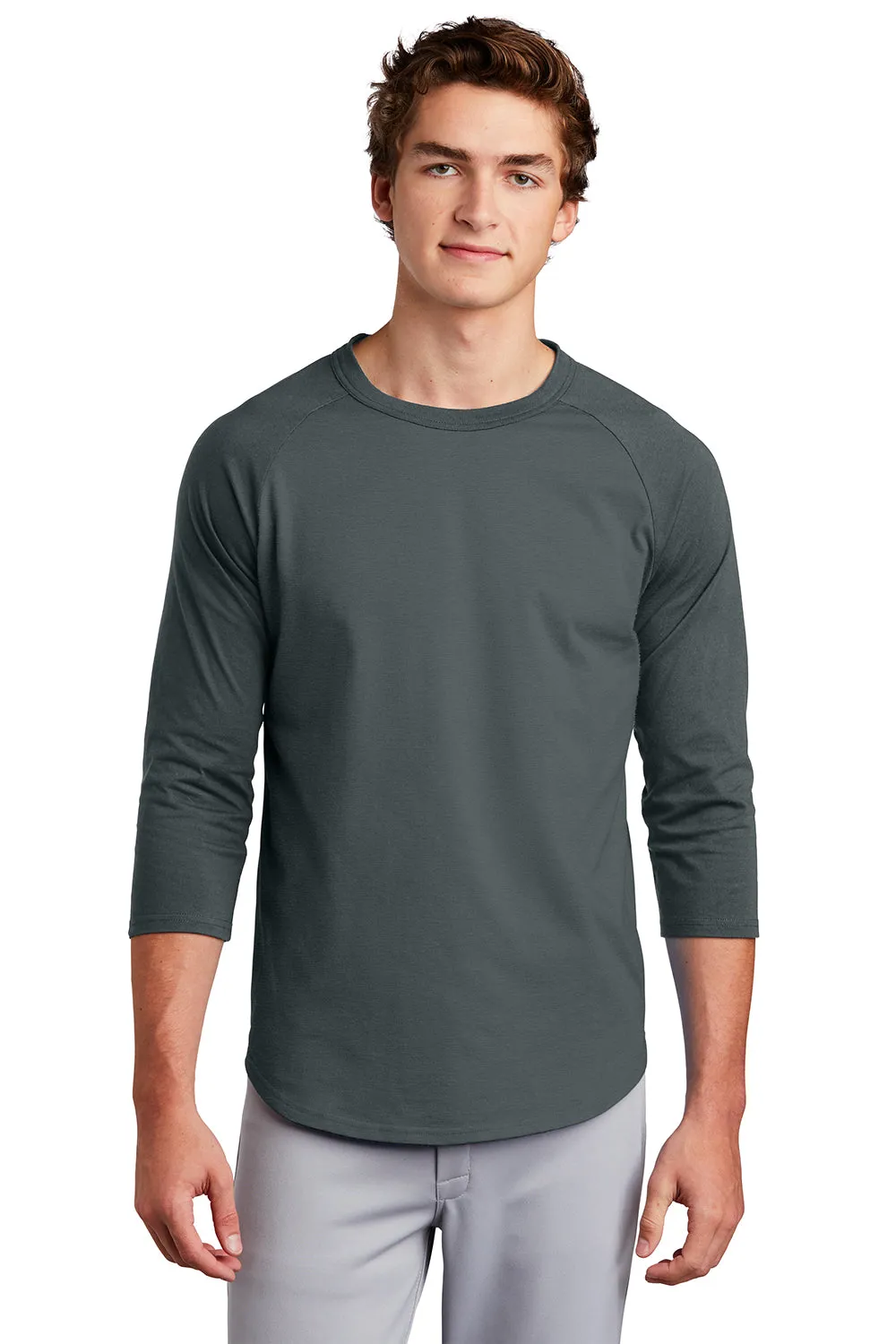 Sport-Tek Mens 3/4 Sleeve Crewneck T-Shirt - Iron Grey