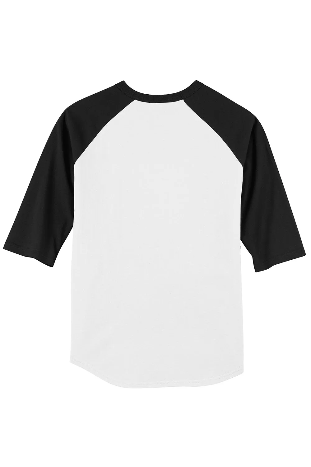 Sport-Tek Mens 3/4 Sleeve Crewneck T-Shirt - White/Black