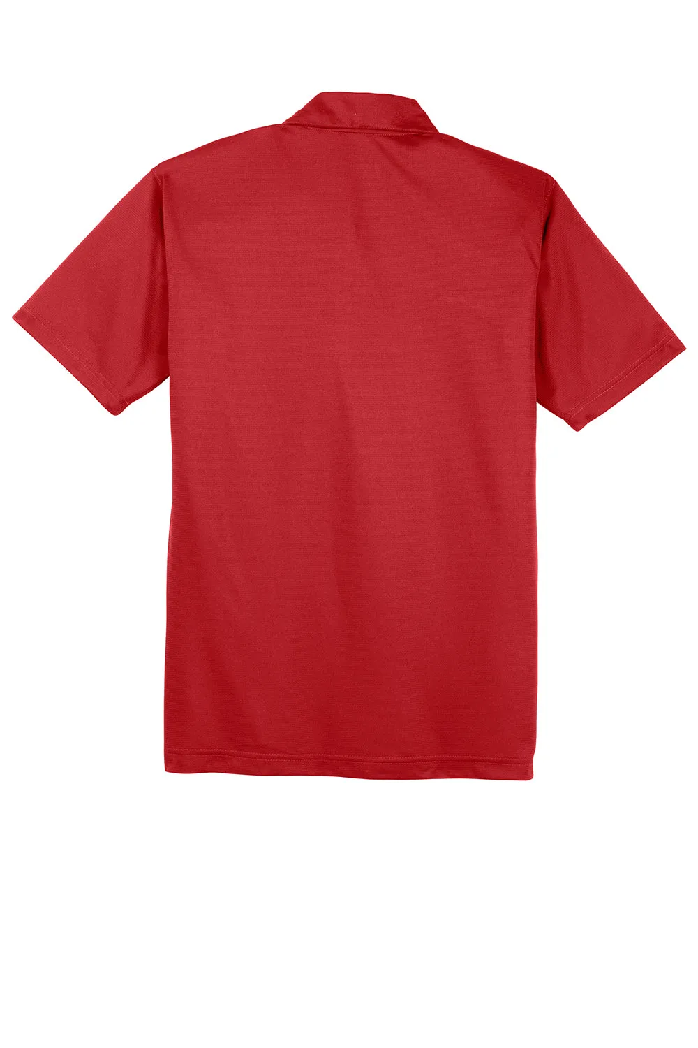 Sport-Tek Mens Active Mesh Moisture Wicking Short Sleeve Polo Shirt - True Red