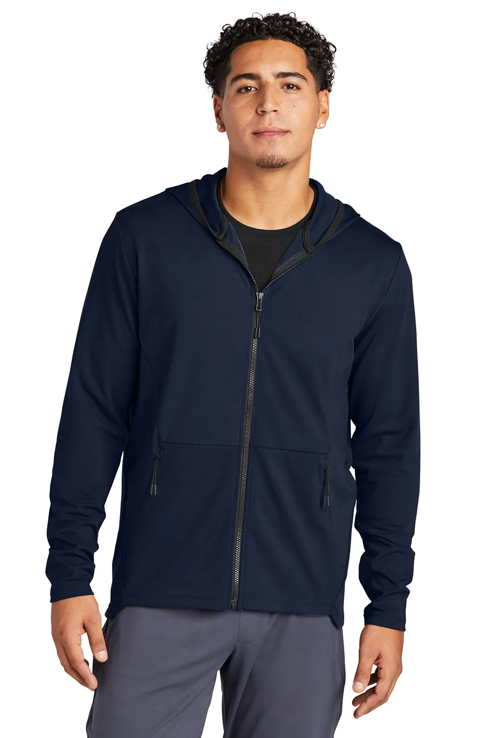 Sport-Tek Mens Circuit Full Zip Hooded Sweatshirt Hoodie w/ Pockets - True Navy Blue