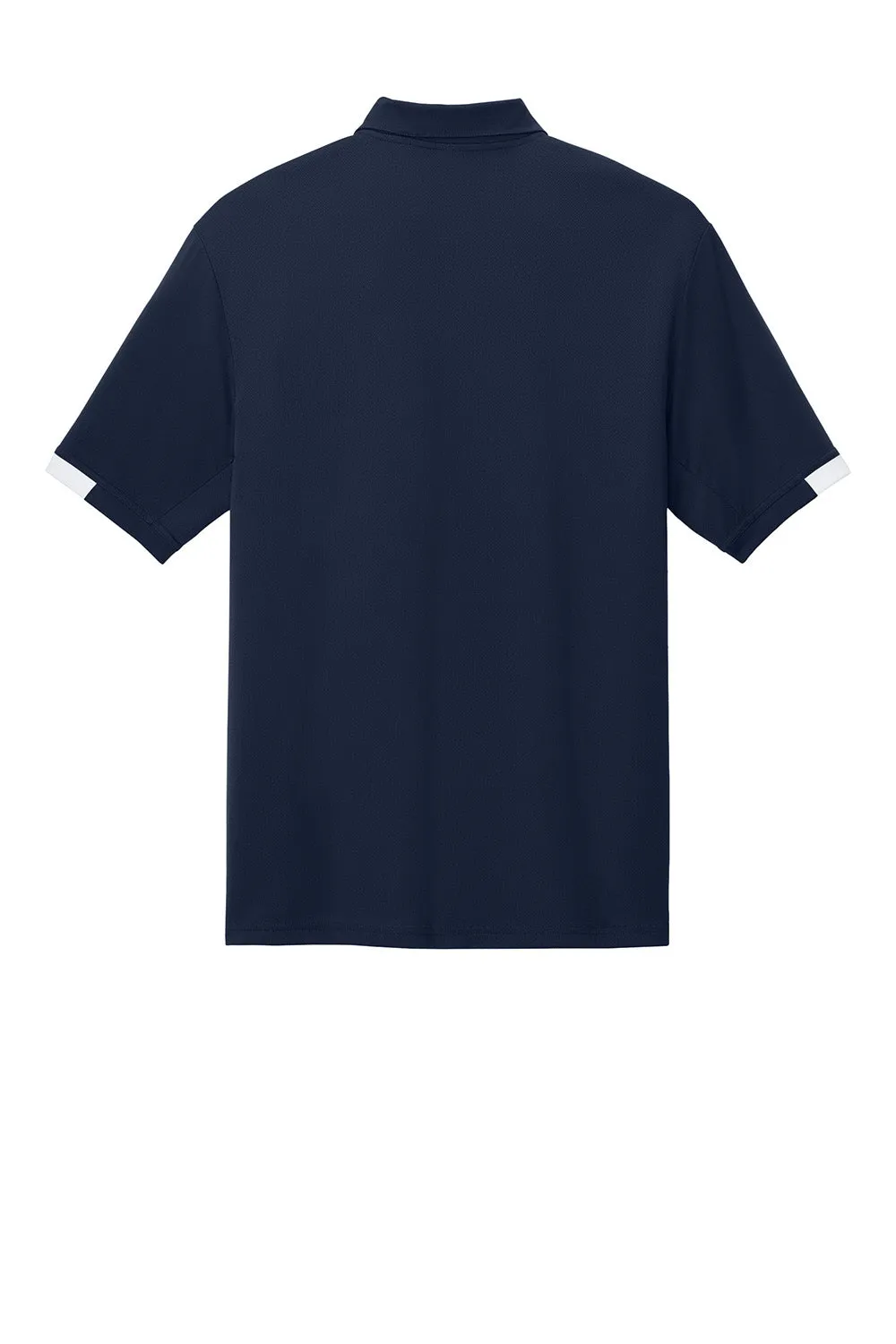 Sport-Tek Mens Club Colorblock Moisture Wicking Short Sleeve Polo Shirt - True Navy Blue/White