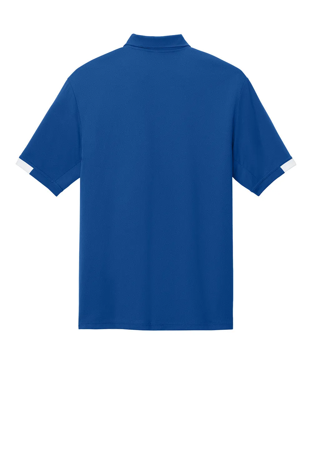 Sport-Tek Mens Club Colorblock Moisture Wicking Short Sleeve Polo Shirt - True Royal Blue/White