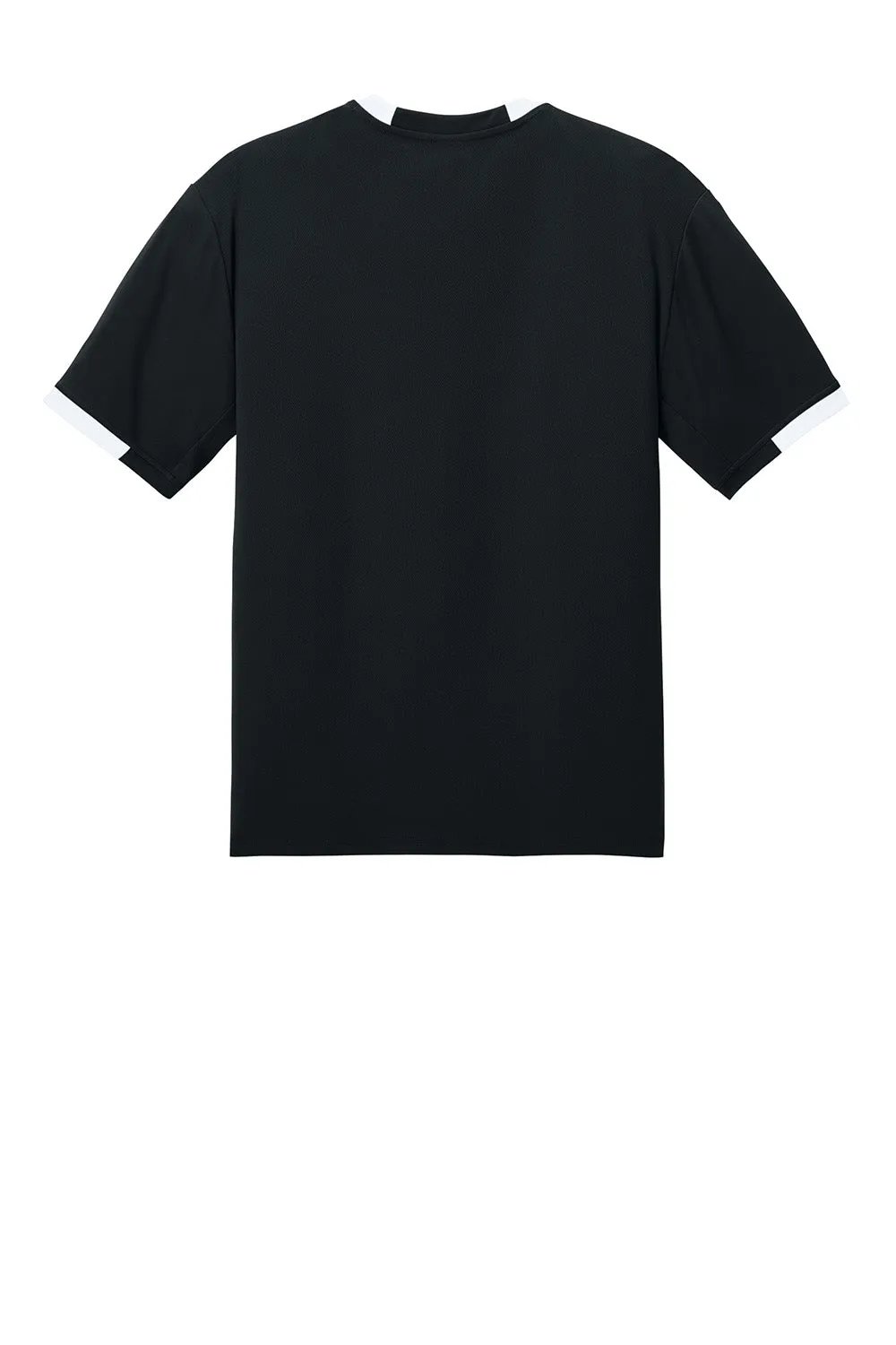 Sport-Tek Mens Club Moisture Wicking Short Sleeve Crewneck T-Shirt - Black/White