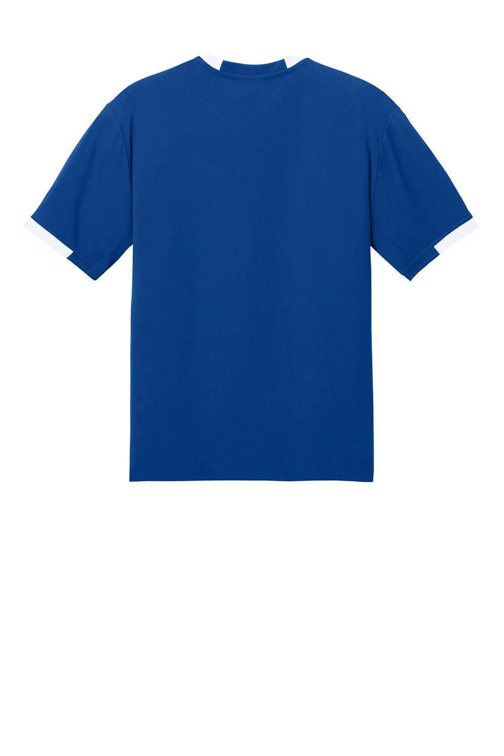Sport-Tek Mens Club Moisture Wicking Short Sleeve Crewneck T-Shirt - True Royal Blue/White
