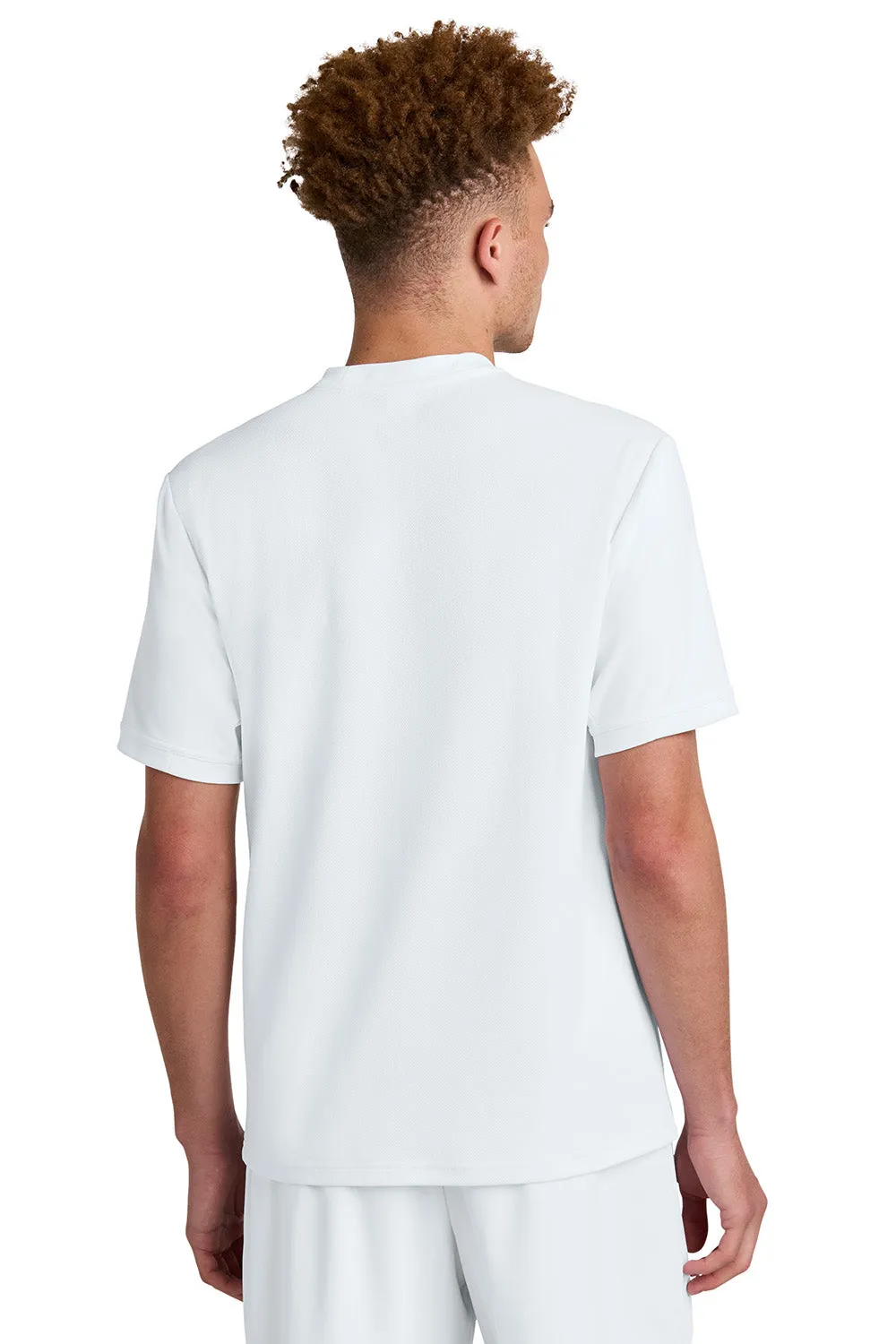 Sport-Tek Mens Club Moisture Wicking Short Sleeve Crewneck T-Shirt - White/White