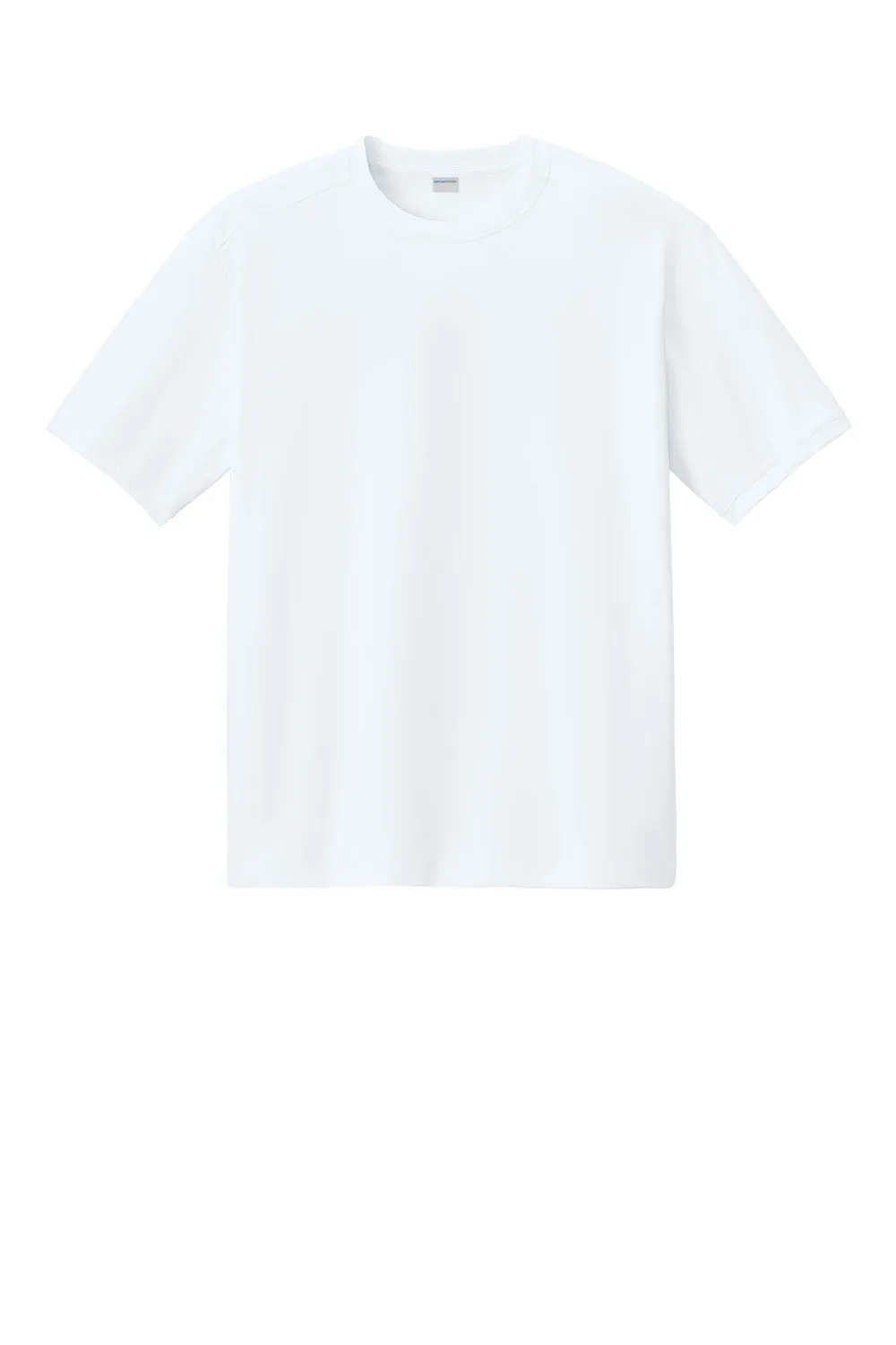 Sport-Tek Mens Club Moisture Wicking Short Sleeve Crewneck T-Shirt - White/White