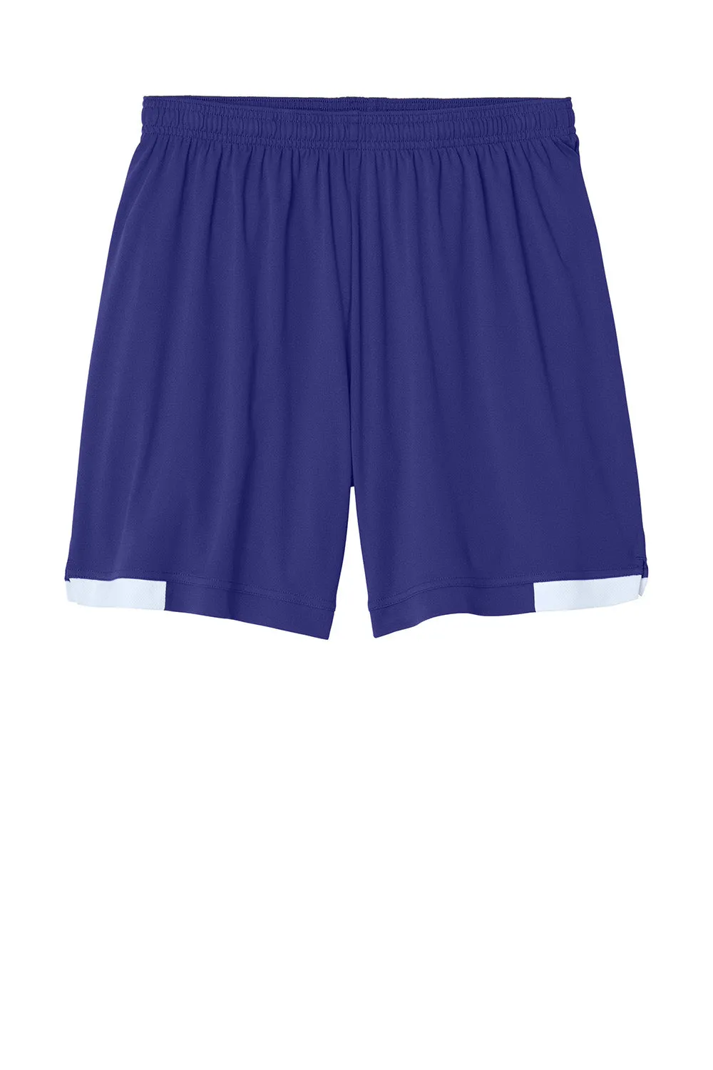 Sport-Tek Mens Club Moisture Wicking Shorts - Purple/White