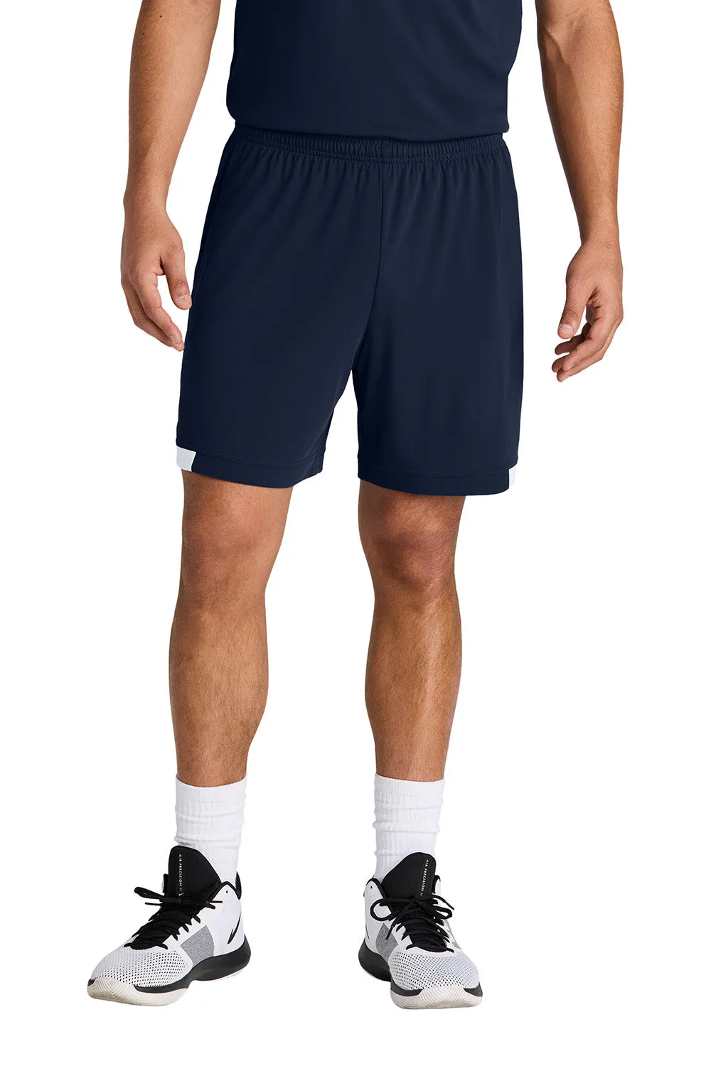 Sport-Tek Mens Club Moisture Wicking Shorts - True Navy Blue/White