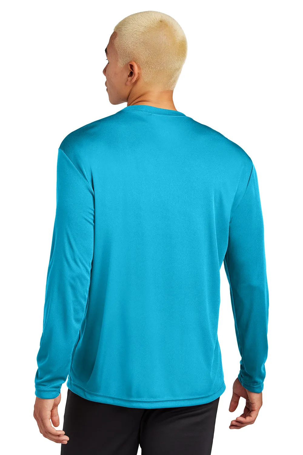 Sport-Tek Mens Competitor Moisture Wicking Long Sleeve Crewneck T-Shirt - Atomic Blue