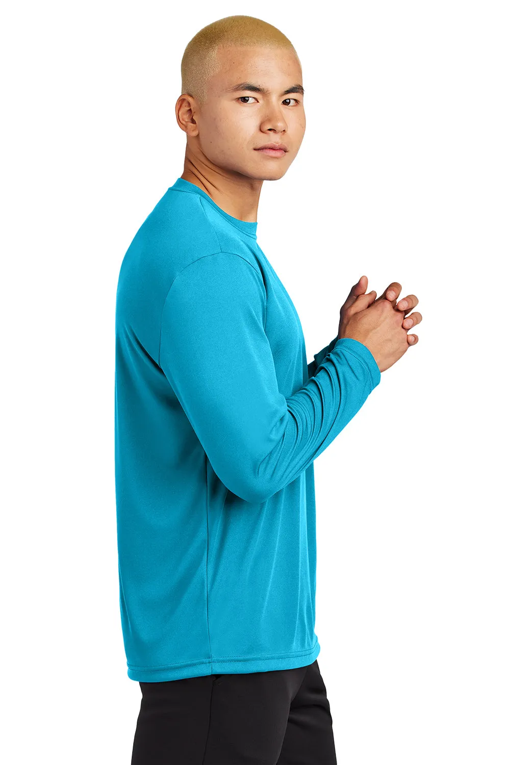 Sport-Tek Mens Competitor Moisture Wicking Long Sleeve Crewneck T-Shirt - Atomic Blue