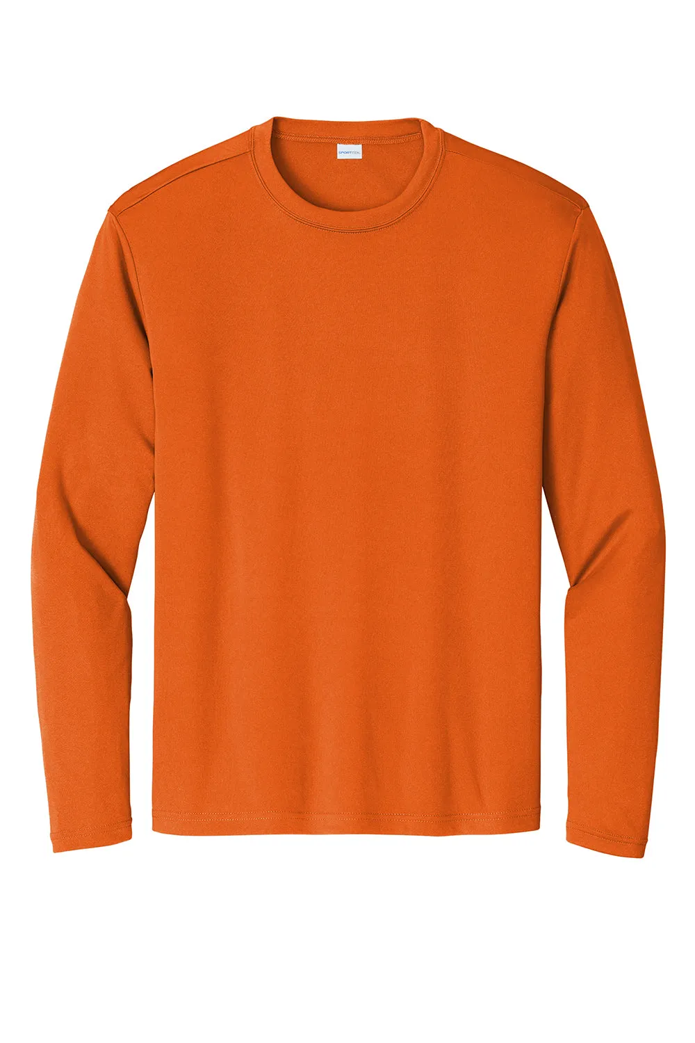 Sport-Tek Mens Competitor Moisture Wicking Long Sleeve Crewneck T-Shirt - Deep Orange