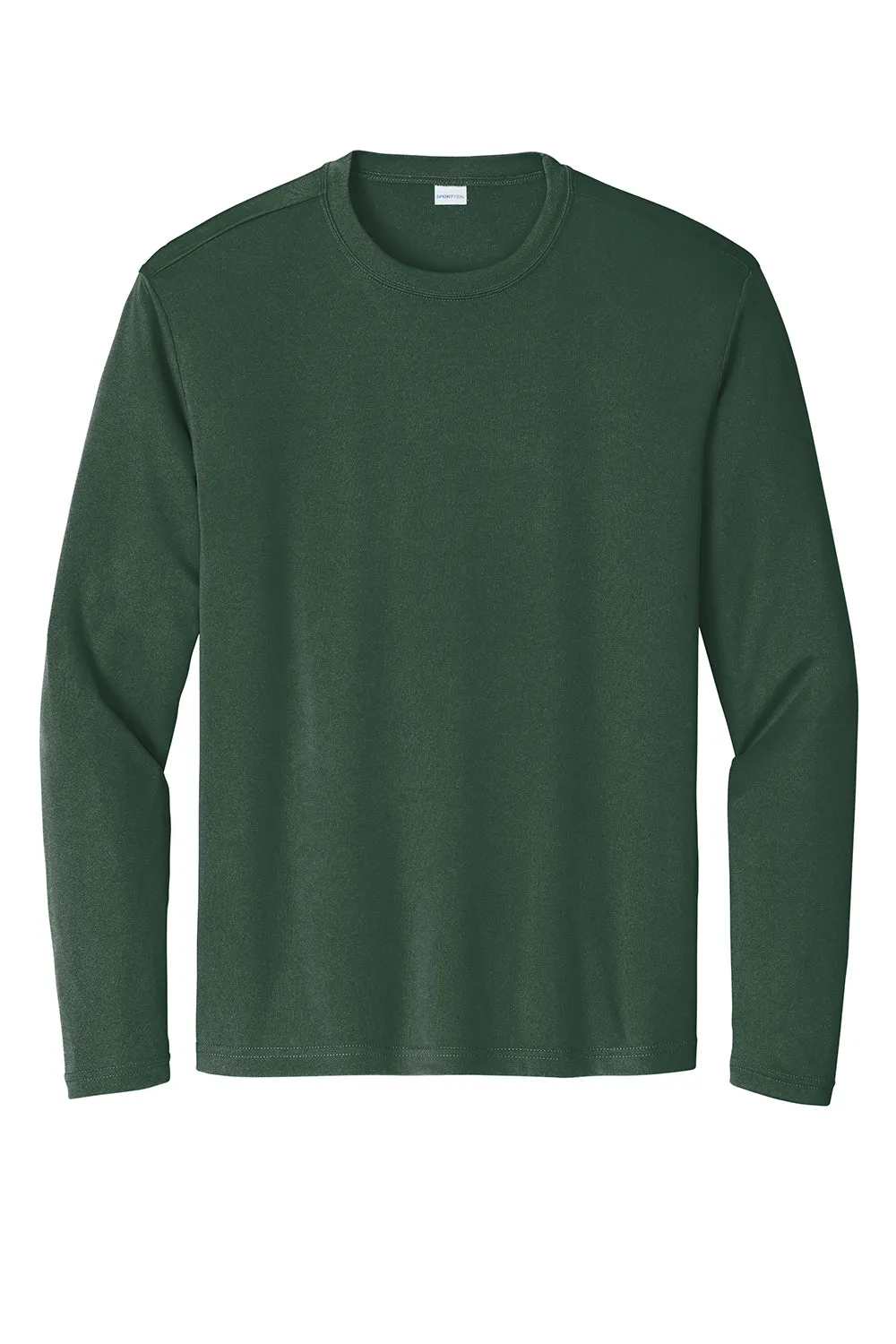 Sport-Tek Mens Competitor Moisture Wicking Long Sleeve Crewneck T-Shirt - Forest Green