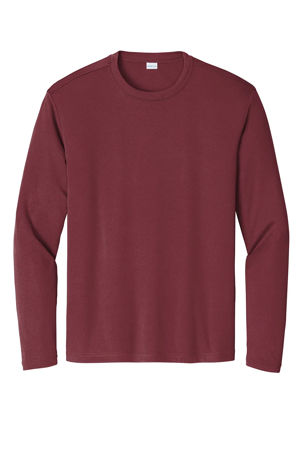 Sport-Tek Mens Competitor Moisture Wicking Long Sleeve Crewneck T-Shirt - Maroon