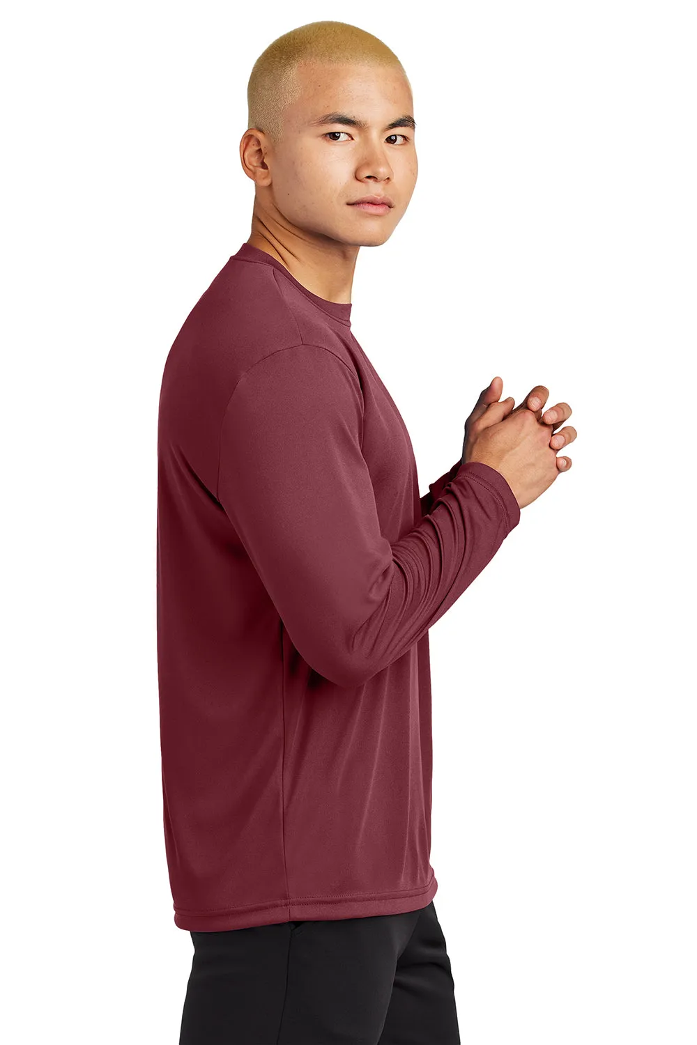 Sport-Tek Mens Competitor Moisture Wicking Long Sleeve Crewneck T-Shirt - Maroon