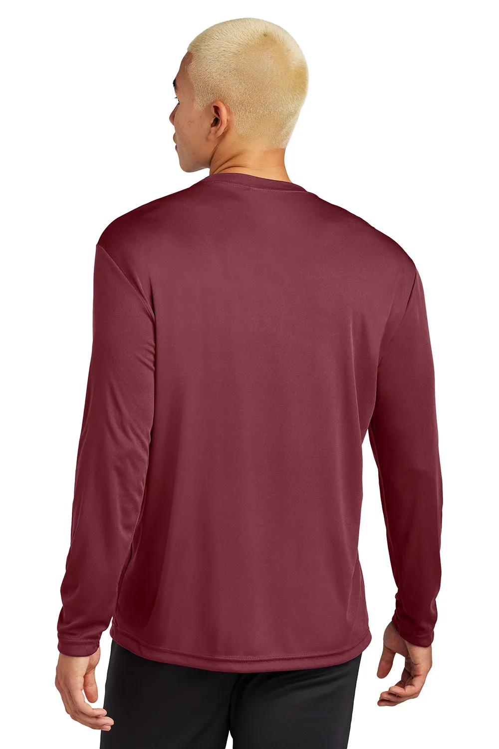 Sport-Tek Mens Competitor Moisture Wicking Long Sleeve Crewneck T-Shirt - Maroon