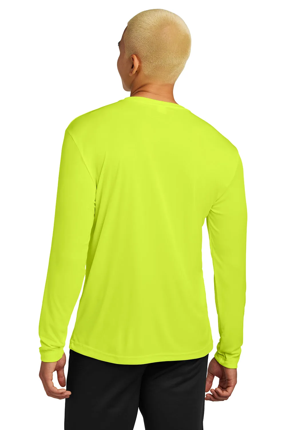 Sport-Tek Mens Competitor Moisture Wicking Long Sleeve Crewneck T-Shirt - Neon Yellow