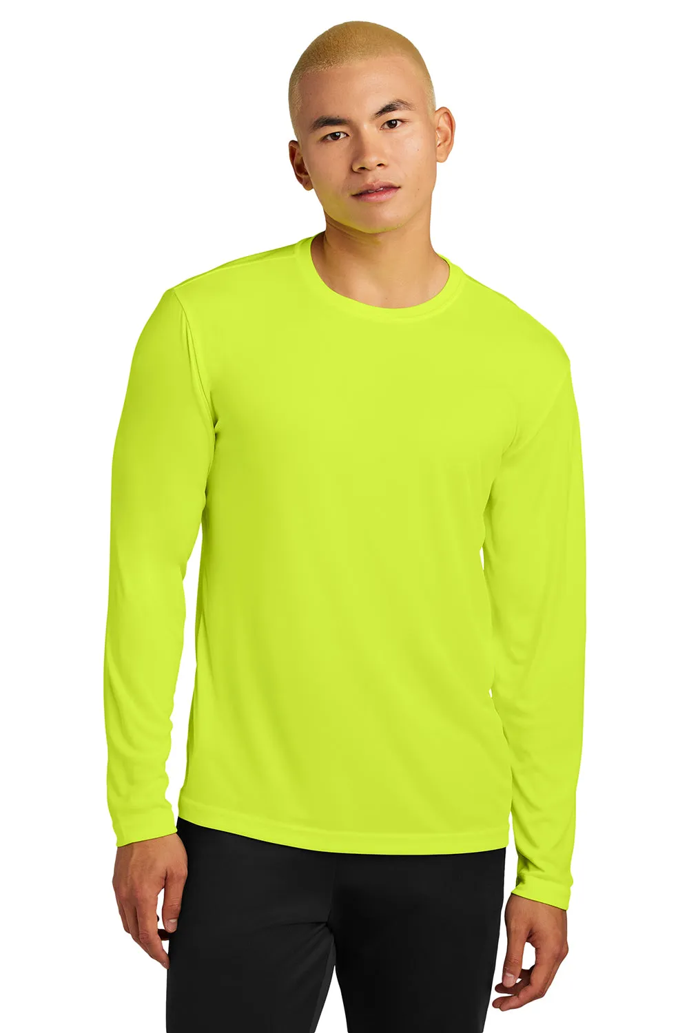 Sport-Tek Mens Competitor Moisture Wicking Long Sleeve Crewneck T-Shirt - Neon Yellow