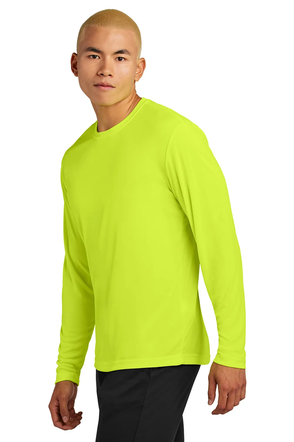 Sport-Tek Mens Competitor Moisture Wicking Long Sleeve Crewneck T-Shirt - Neon Yellow