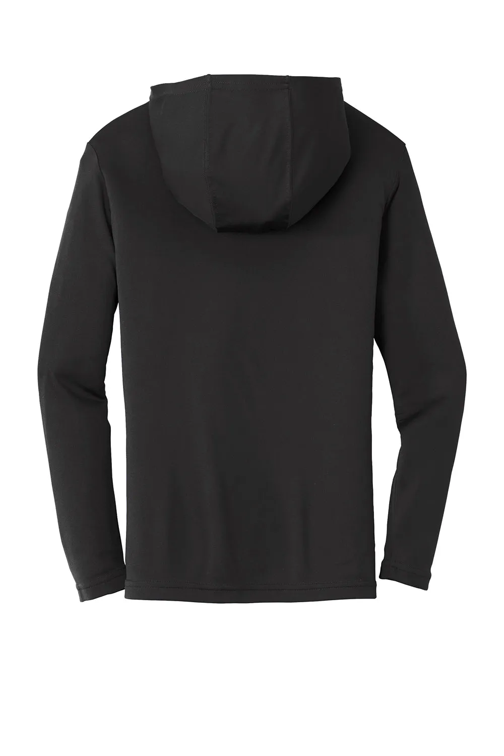Sport-Tek Mens Competitor Moisture Wicking Long Sleeve Hooded T-Shirt Hoodie - Black