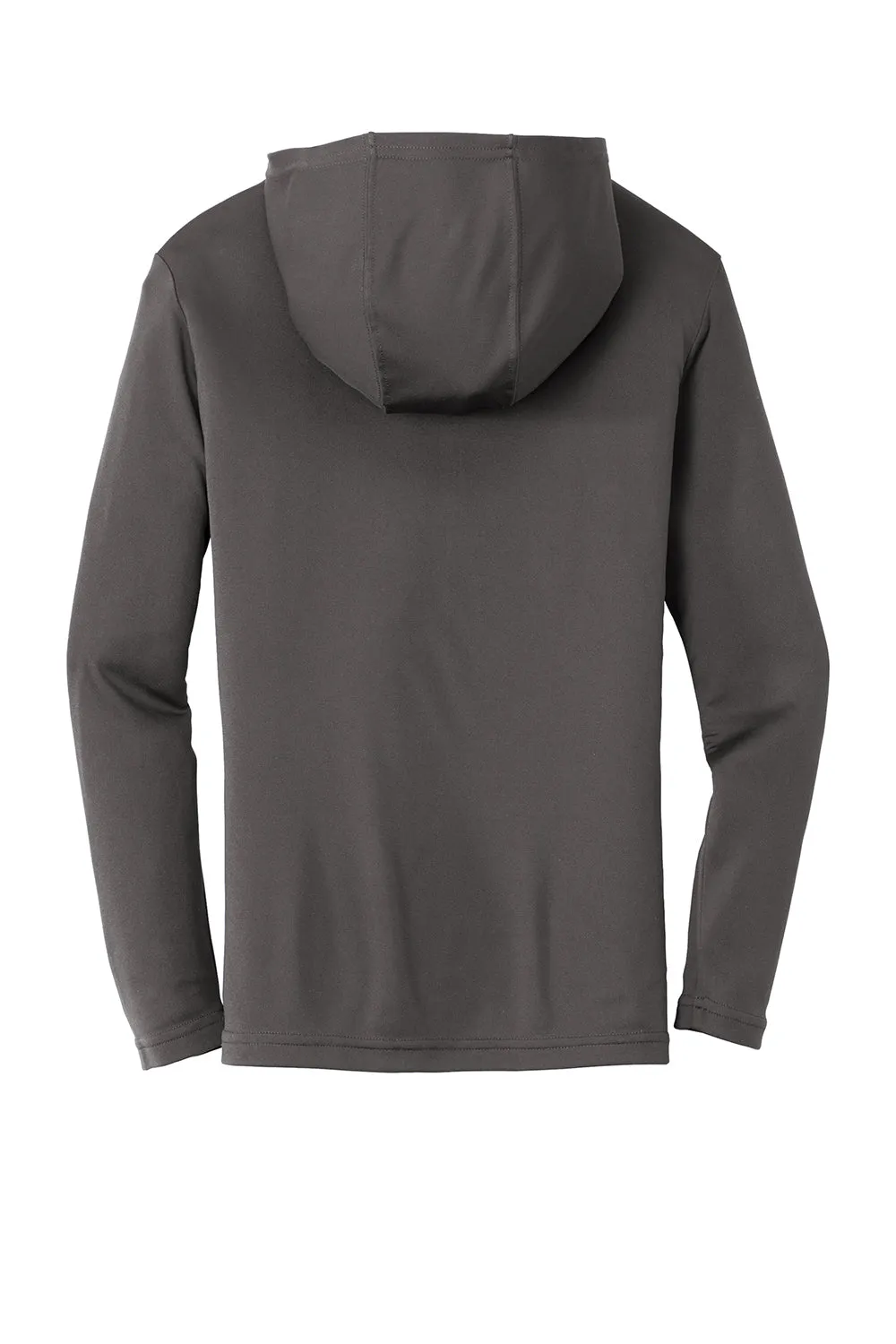 Sport-Tek Mens Competitor Moisture Wicking Long Sleeve Hooded T-Shirt Hoodie - Iron Grey