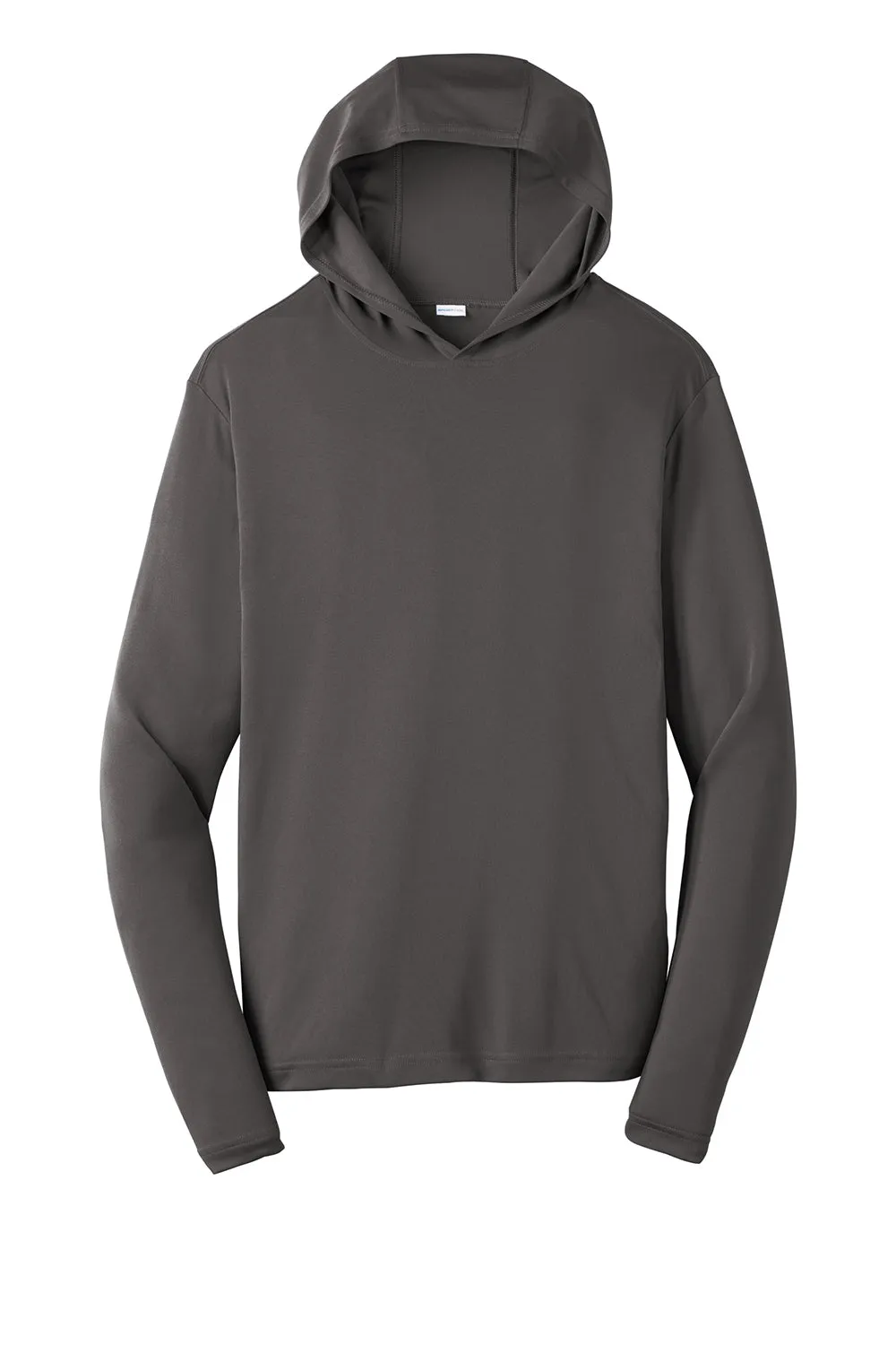 Sport-Tek Mens Competitor Moisture Wicking Long Sleeve Hooded T-Shirt Hoodie - Iron Grey