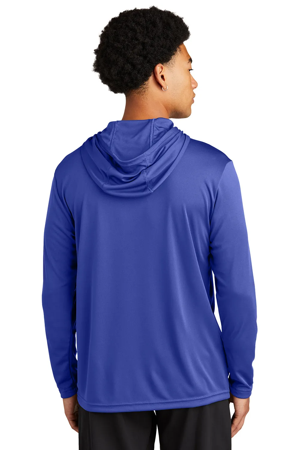 Sport-Tek Mens Competitor Moisture Wicking Long Sleeve Hooded T-Shirt Hoodie - Royal Blue - Closeout