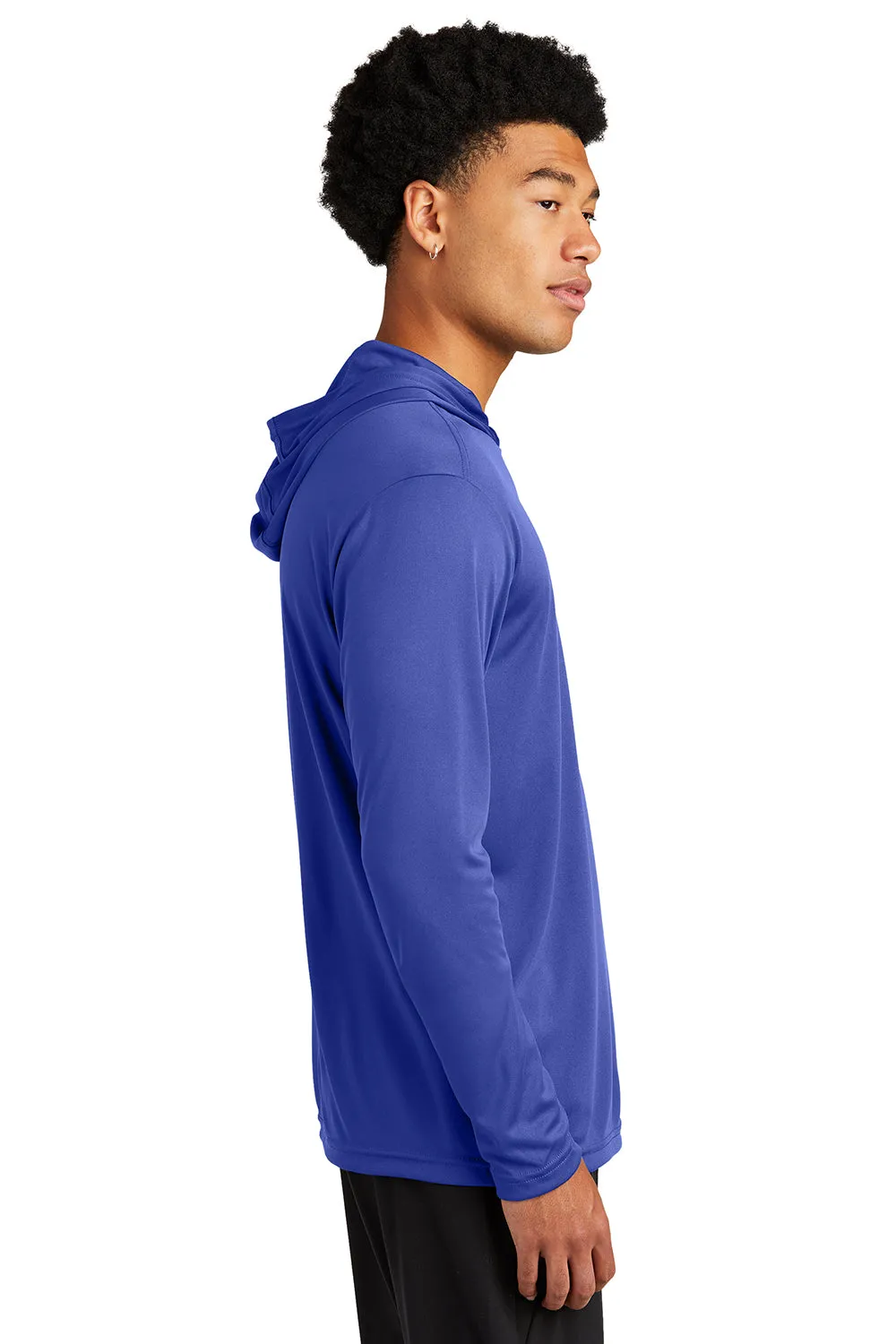 Sport-Tek Mens Competitor Moisture Wicking Long Sleeve Hooded T-Shirt Hoodie - Royal Blue - Closeout