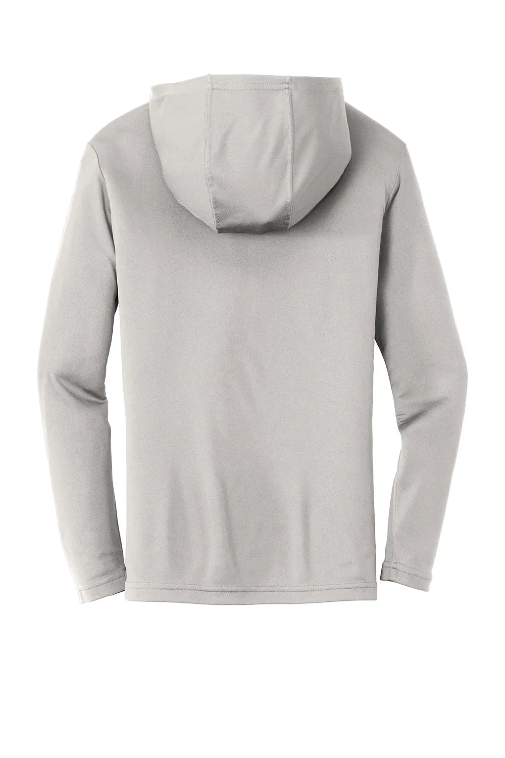 Sport-Tek Mens Competitor Moisture Wicking Long Sleeve Hooded T-Shirt Hoodie - Silver Grey