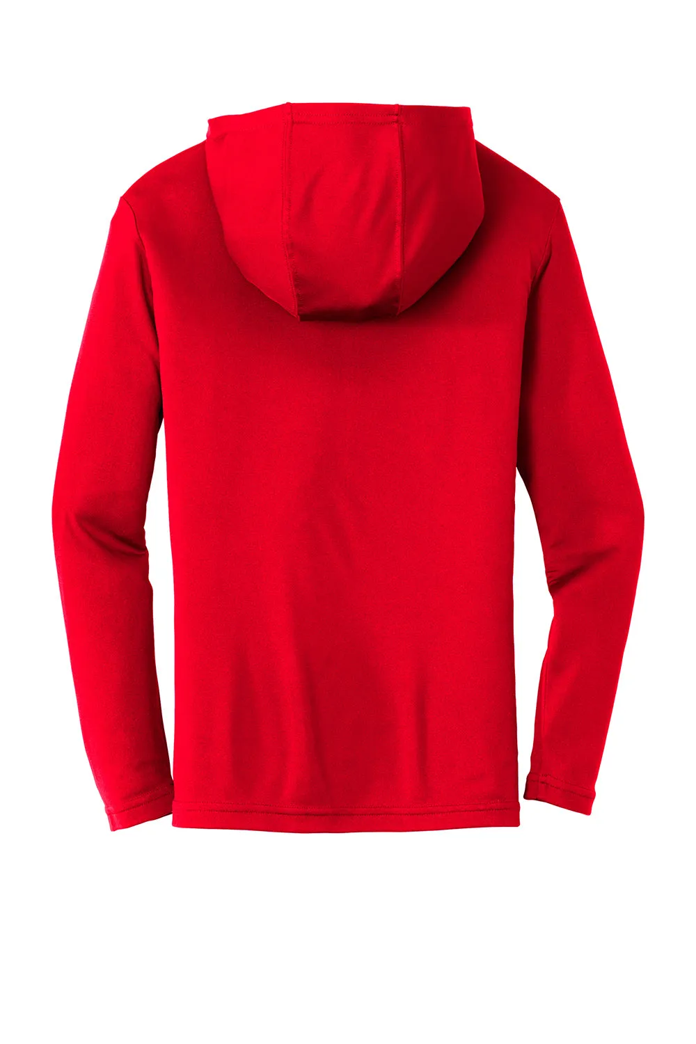 Sport-Tek Mens Competitor Moisture Wicking Long Sleeve Hooded T-Shirt Hoodie - True Red