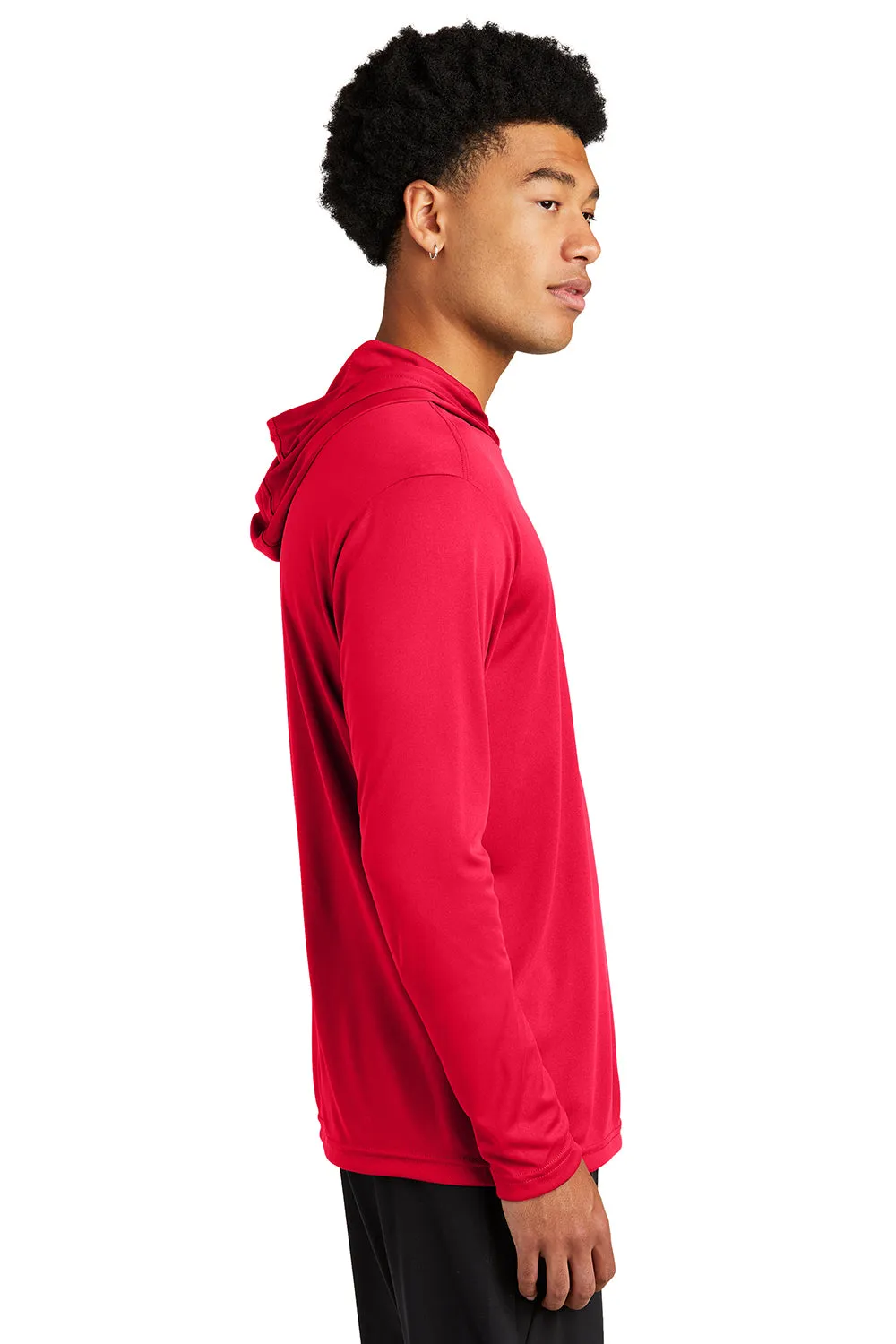 Sport-Tek Mens Competitor Moisture Wicking Long Sleeve Hooded T-Shirt Hoodie - True Red