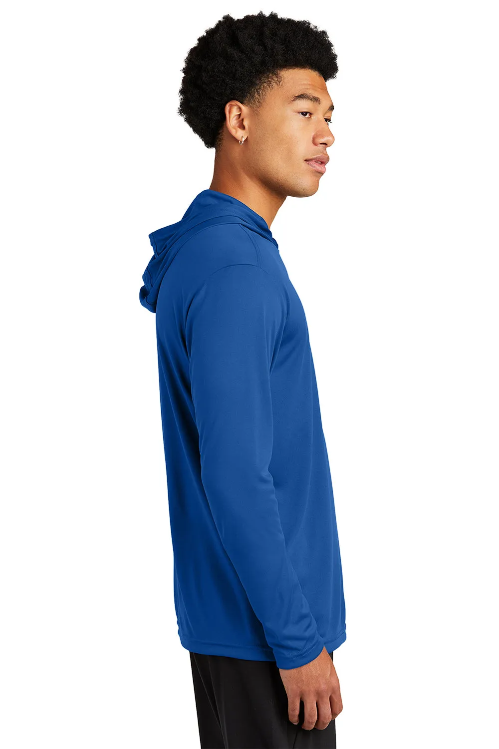 Sport-Tek Mens Competitor Moisture Wicking Long Sleeve Hooded T-Shirt Hoodie - True Royal Blue