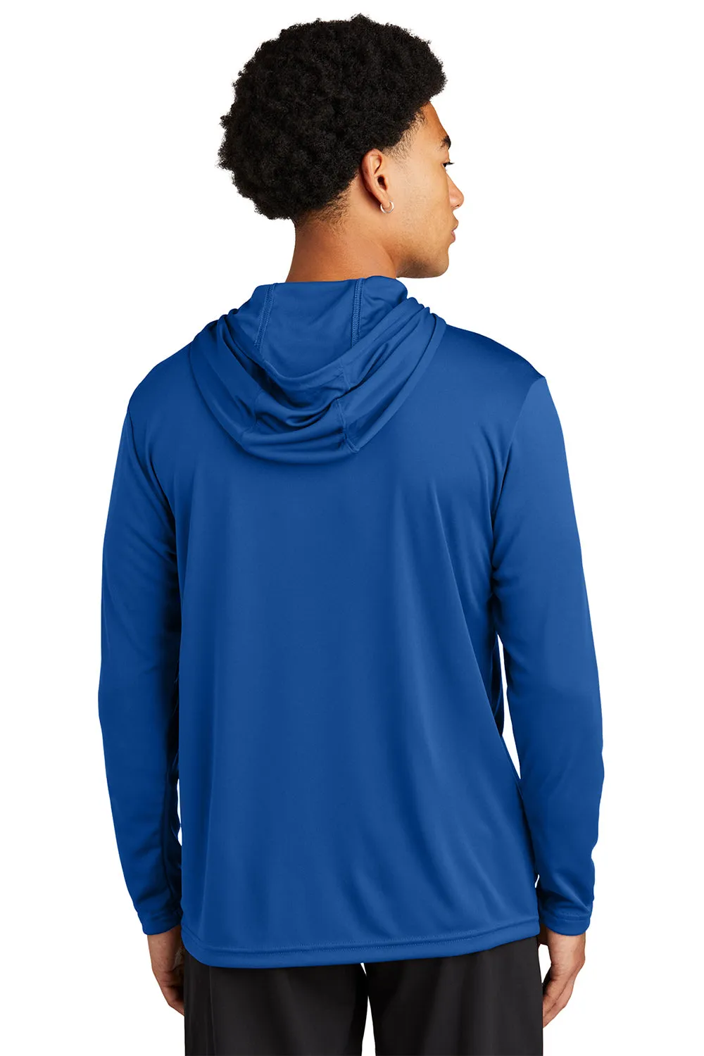 Sport-Tek Mens Competitor Moisture Wicking Long Sleeve Hooded T-Shirt Hoodie - True Royal Blue