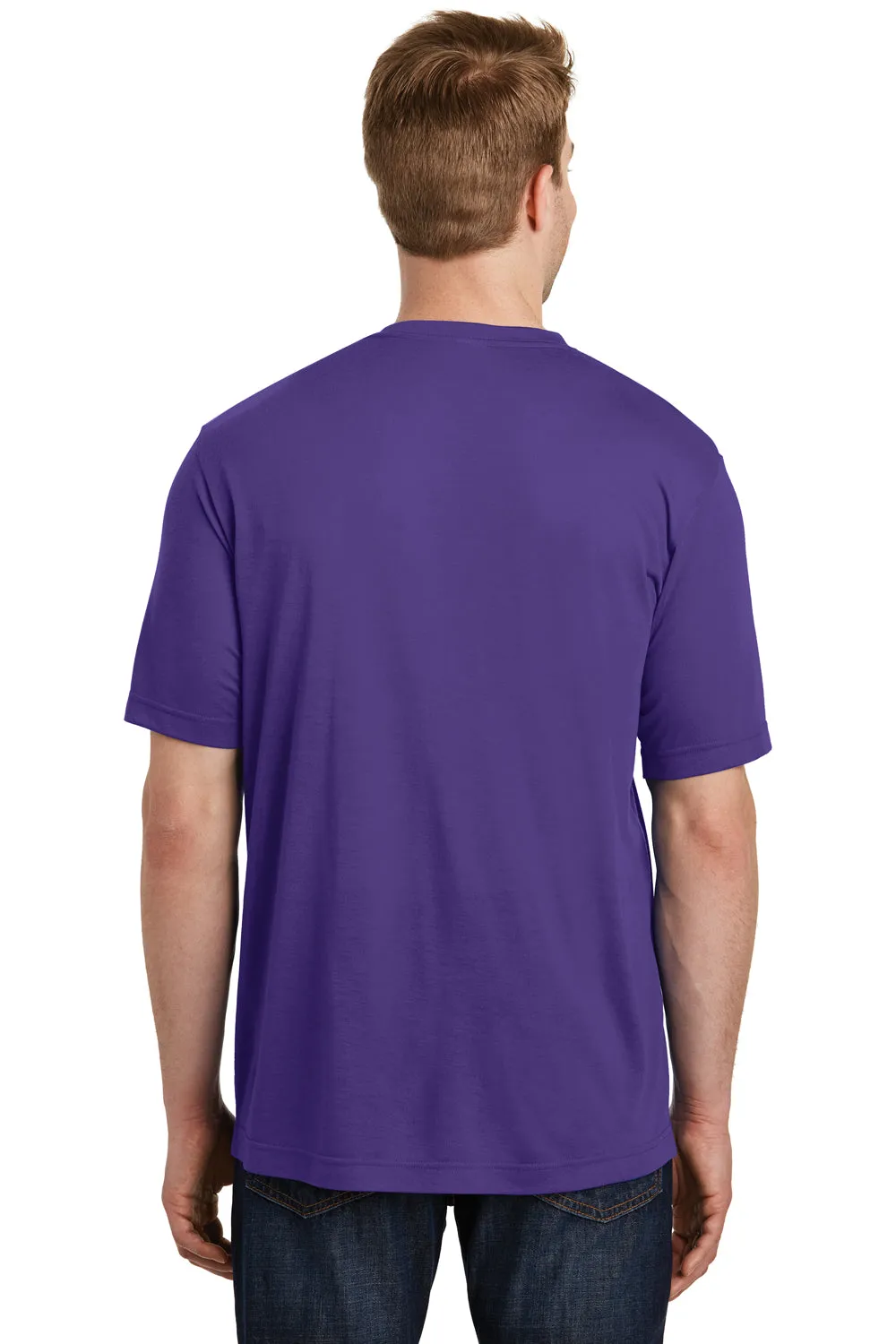Sport-Tek Mens Competitor Moisture Wicking Short Sleeve Crewneck T-Shirt - Purple - Closeout