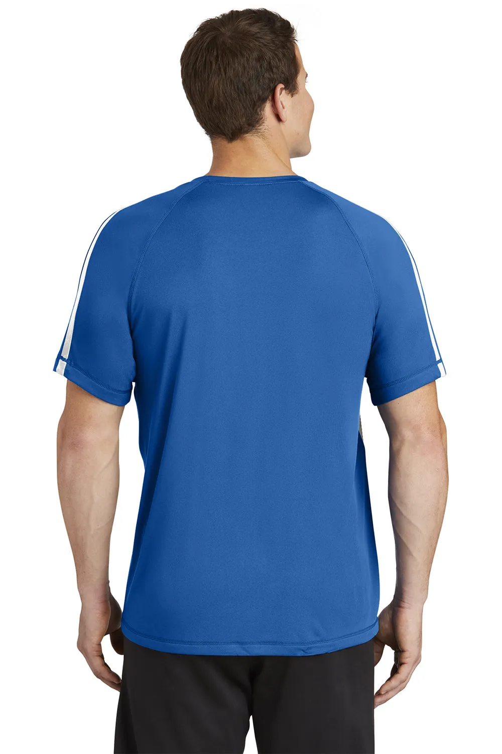 Sport-Tek Mens Competitor Moisture Wicking Short Sleeve Crewneck T-Shirt - True Royal Blue/White