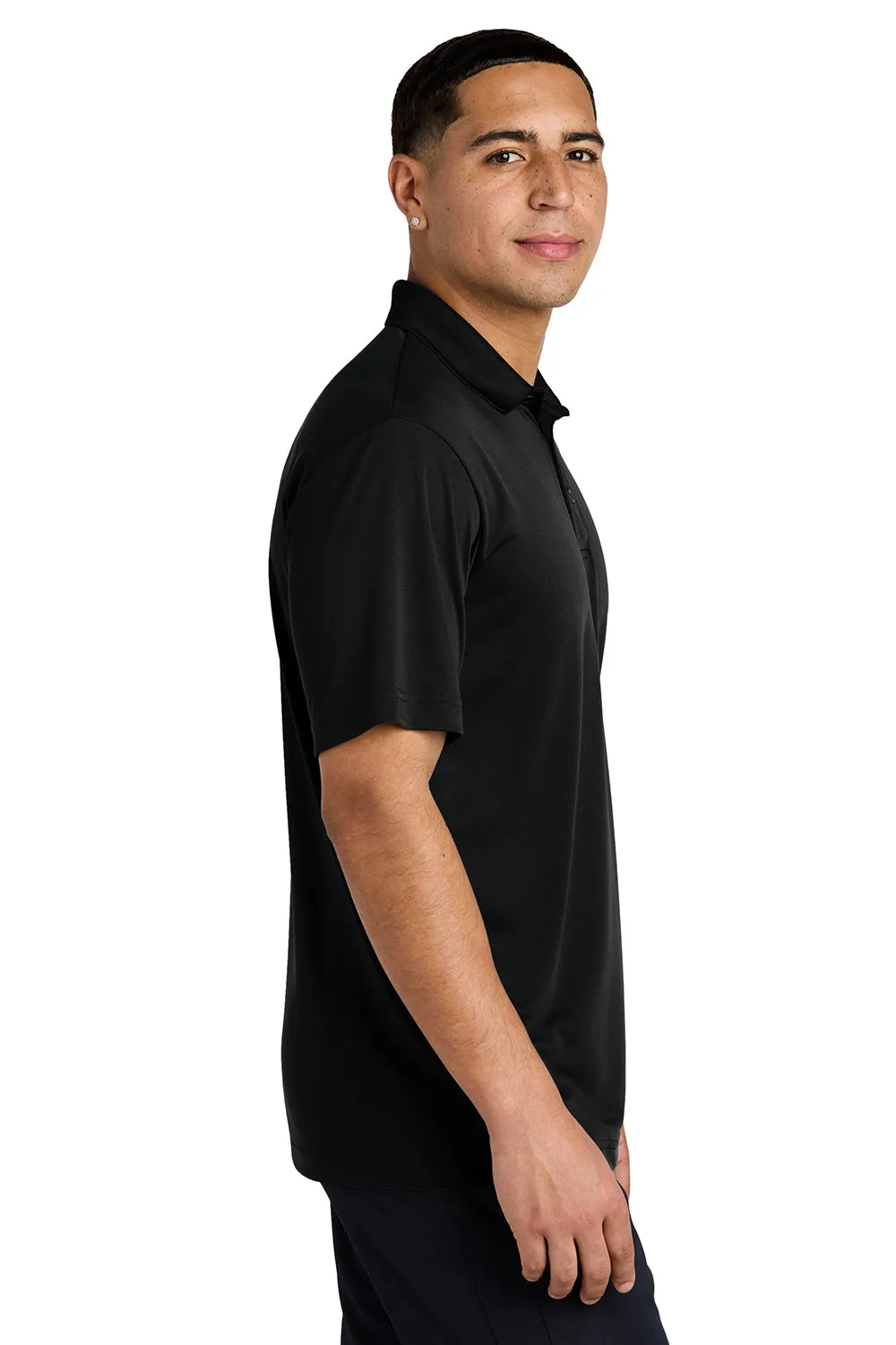 Sport-Tek Mens Competitor Moisture Wicking Short Sleeve Polo Shirt - Black