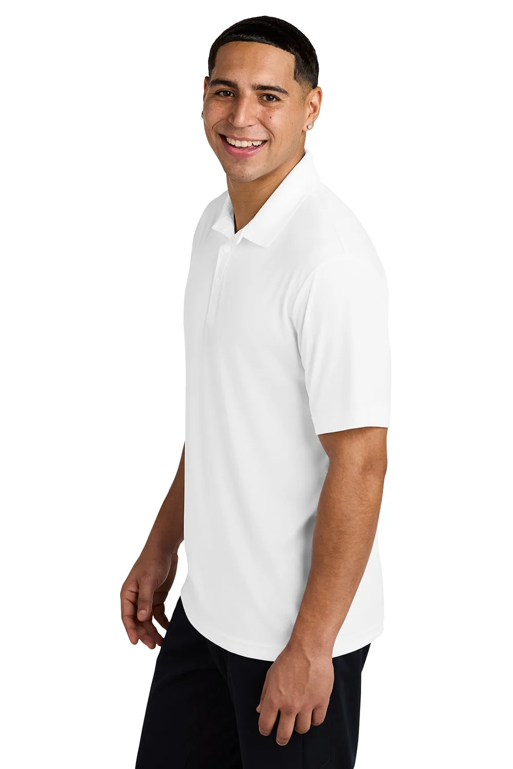 Sport-Tek Mens Competitor Moisture Wicking Short Sleeve Polo Shirt - White