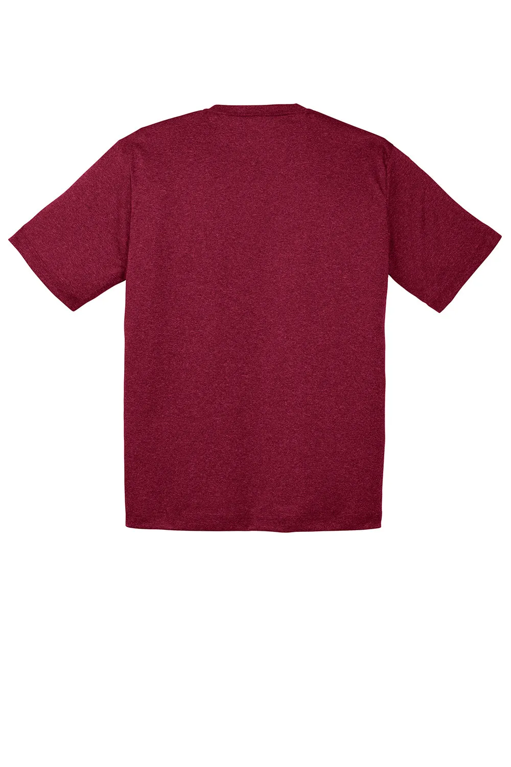 Sport-Tek Mens Contender Heather Moisture Wicking Short Sleeve Crewneck T-Shirt - Heather Cardinal Red - Closeout