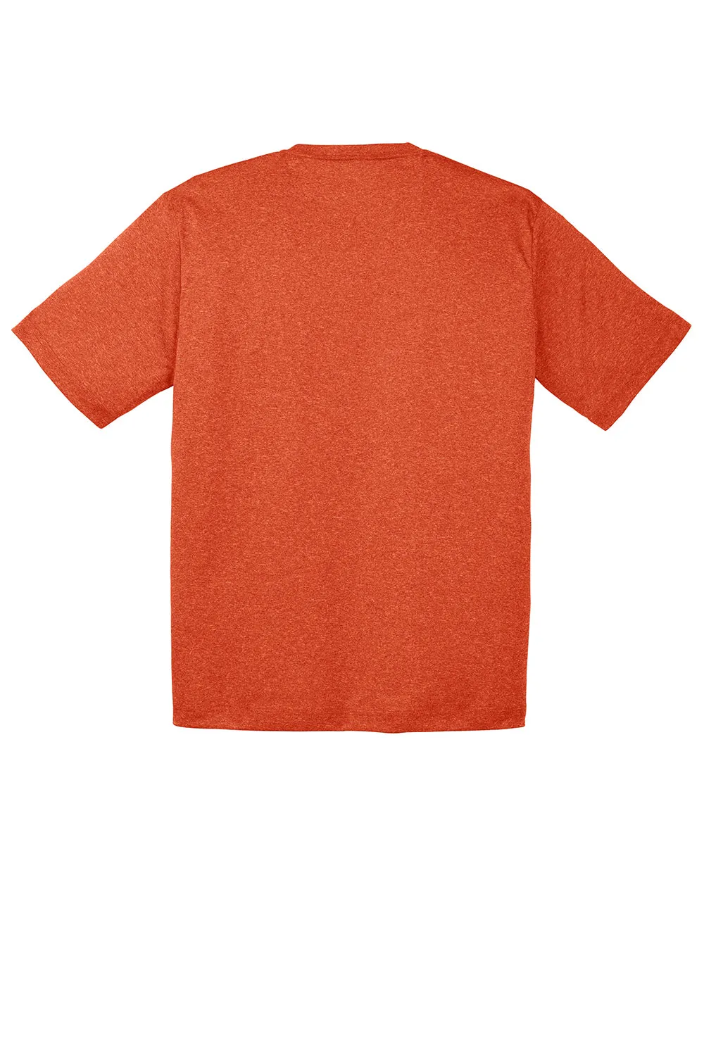 Sport-Tek Mens Contender Heather Moisture Wicking Short Sleeve Crewneck T-Shirt - Heather Deep Orange
