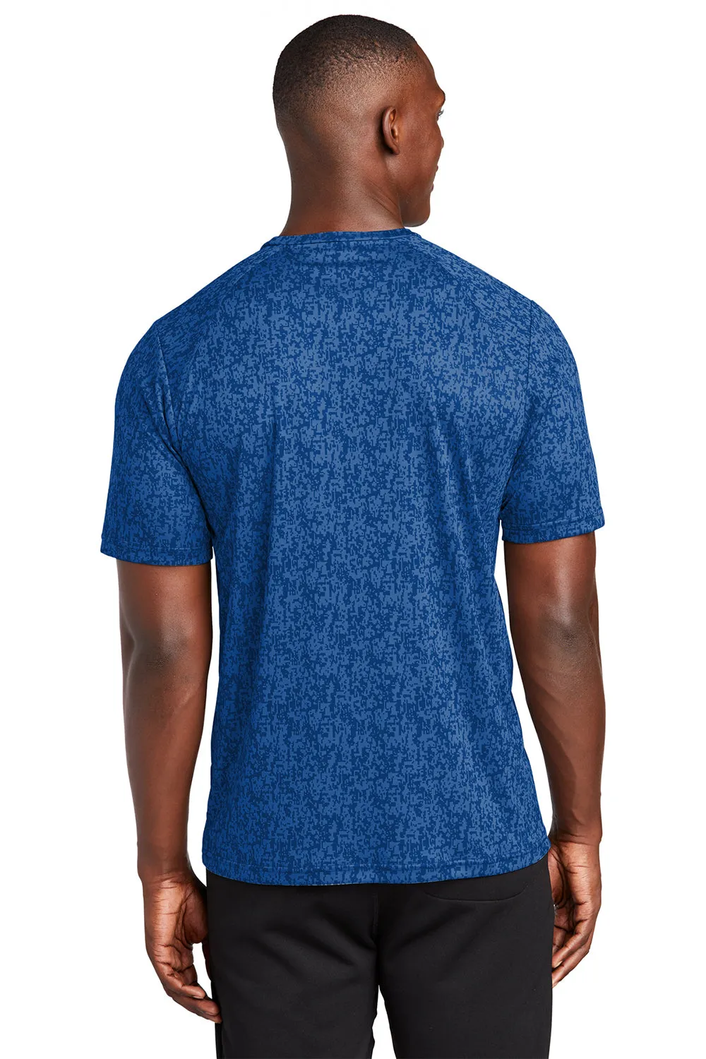 Sport-Tek Mens Digi Camo Moisture Wicking Short Sleeve Crewneck T-Shirt - True Royal Blue