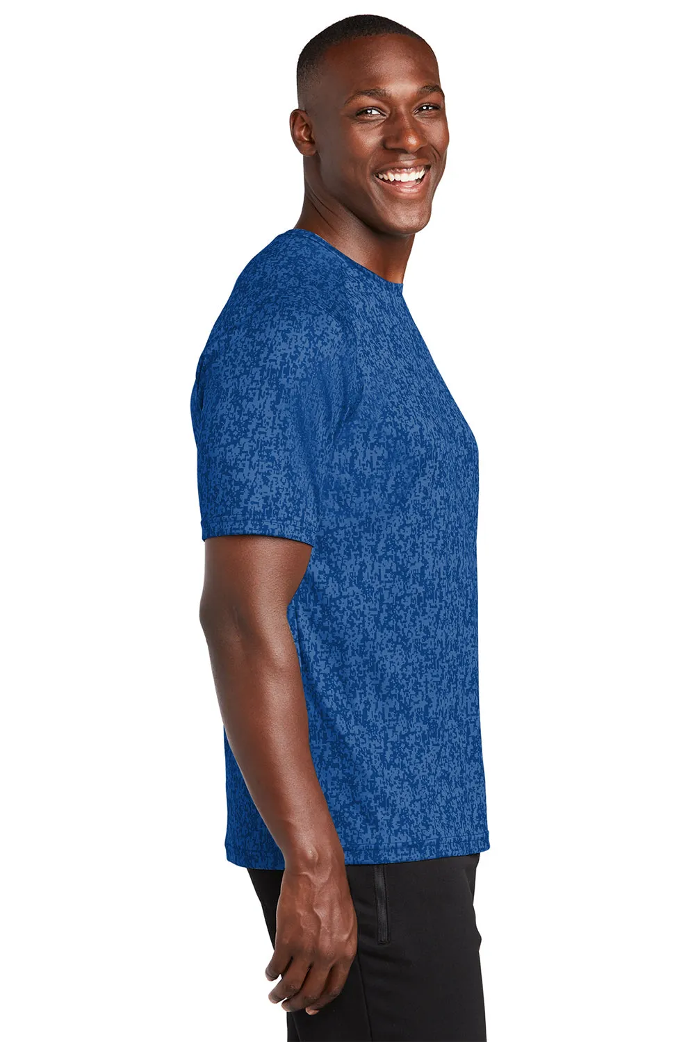 Sport-Tek Mens Digi Camo Moisture Wicking Short Sleeve Crewneck T-Shirt - True Royal Blue
