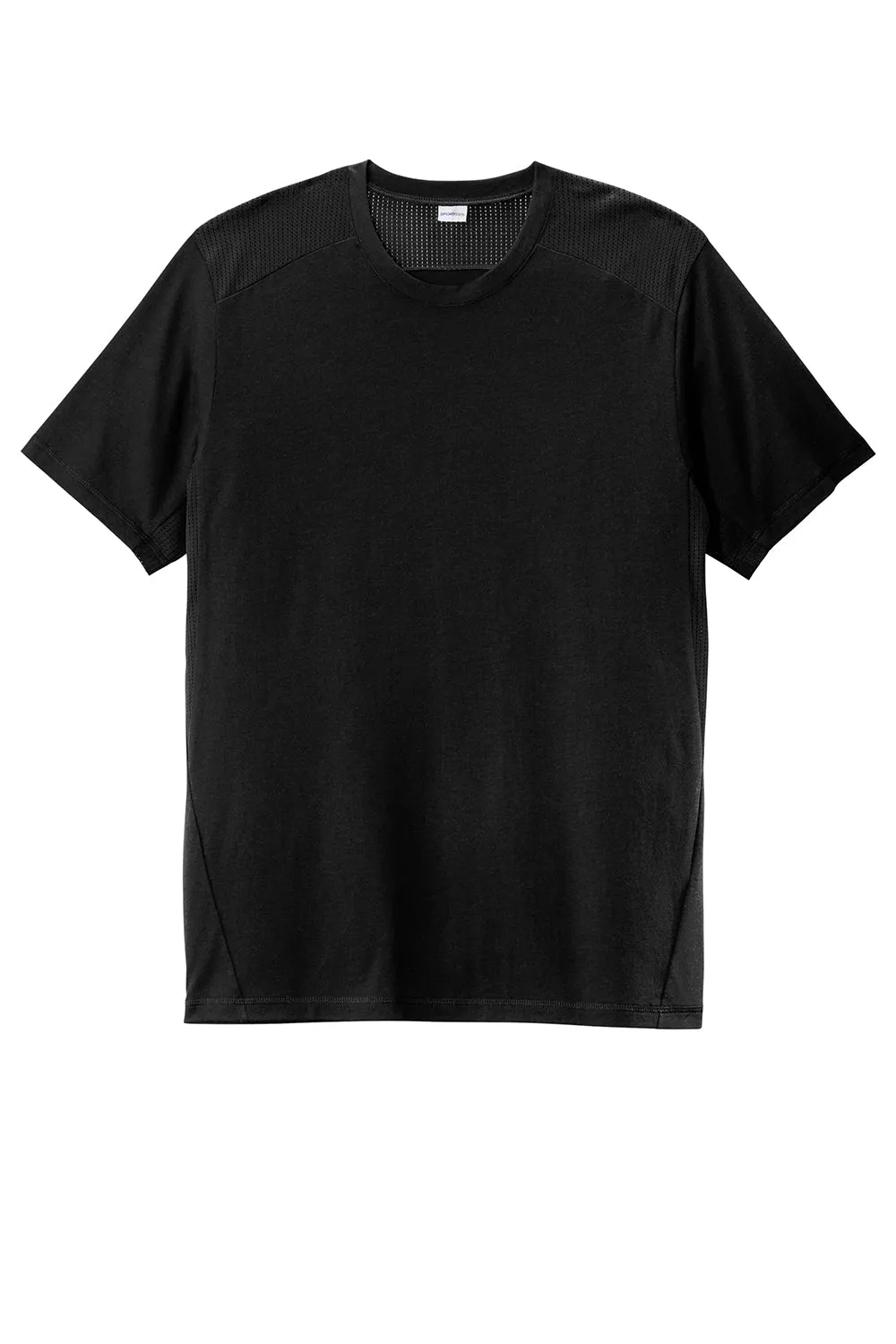 Sport-Tek Mens Draft Moisture Wicking Short Sleeve Crewneck T-Shirt - Black