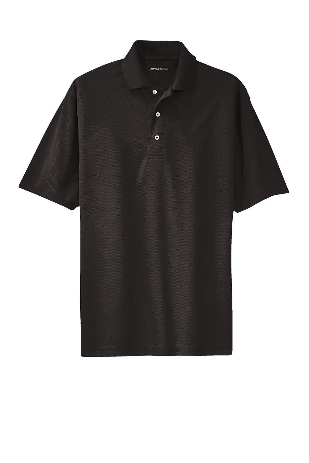 Sport-Tek Mens Dri-Mesh Moisture Wicking Short Sleeve Polo Shirt - Black