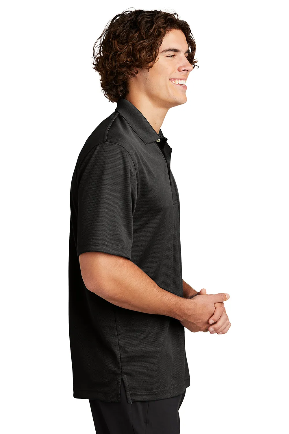 Sport-Tek Mens Dri-Mesh Moisture Wicking Short Sleeve Polo Shirt - Black